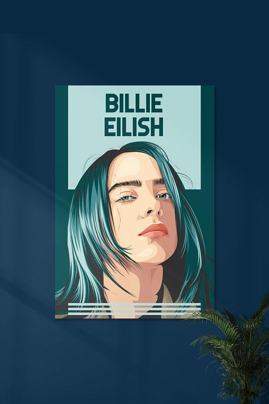 Billie Eilish Blue | Billie Eilish Vector Art #03 | Music Artist Poster