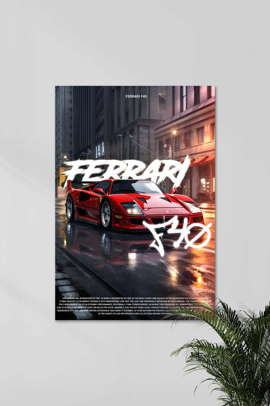 FERRARI F40 RED | CONCEPT CARS #04 | CAR POSTERS