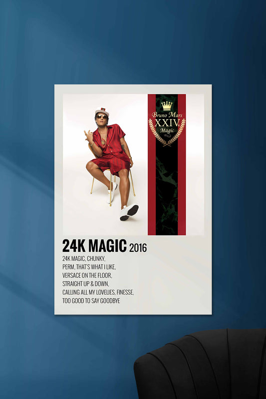 24K Magic x Bruno Mars | Music Card | Music Artist Poster