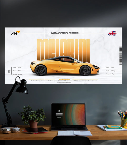 McLaren 720S | Solid Car Set | 3 Piece Set