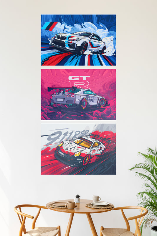 MOST PICKED VECTOR CAR X SET 3 | CAR | Set of 3 Poster