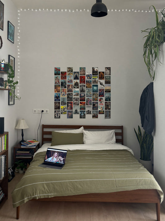 50 Epic TV Series Collage wall setup pack in a real room, view 1