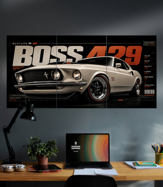 Ford Mustang Boss 429 | Retro Muscle Car | 3 Piece Set