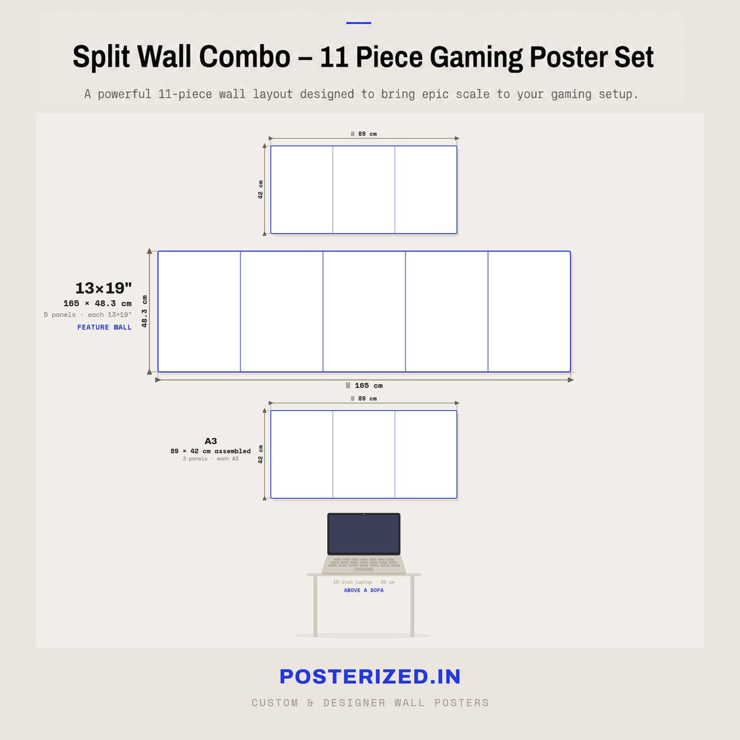 M416 Legendary Weapon Split Panel Set | Gaming Wall Combo