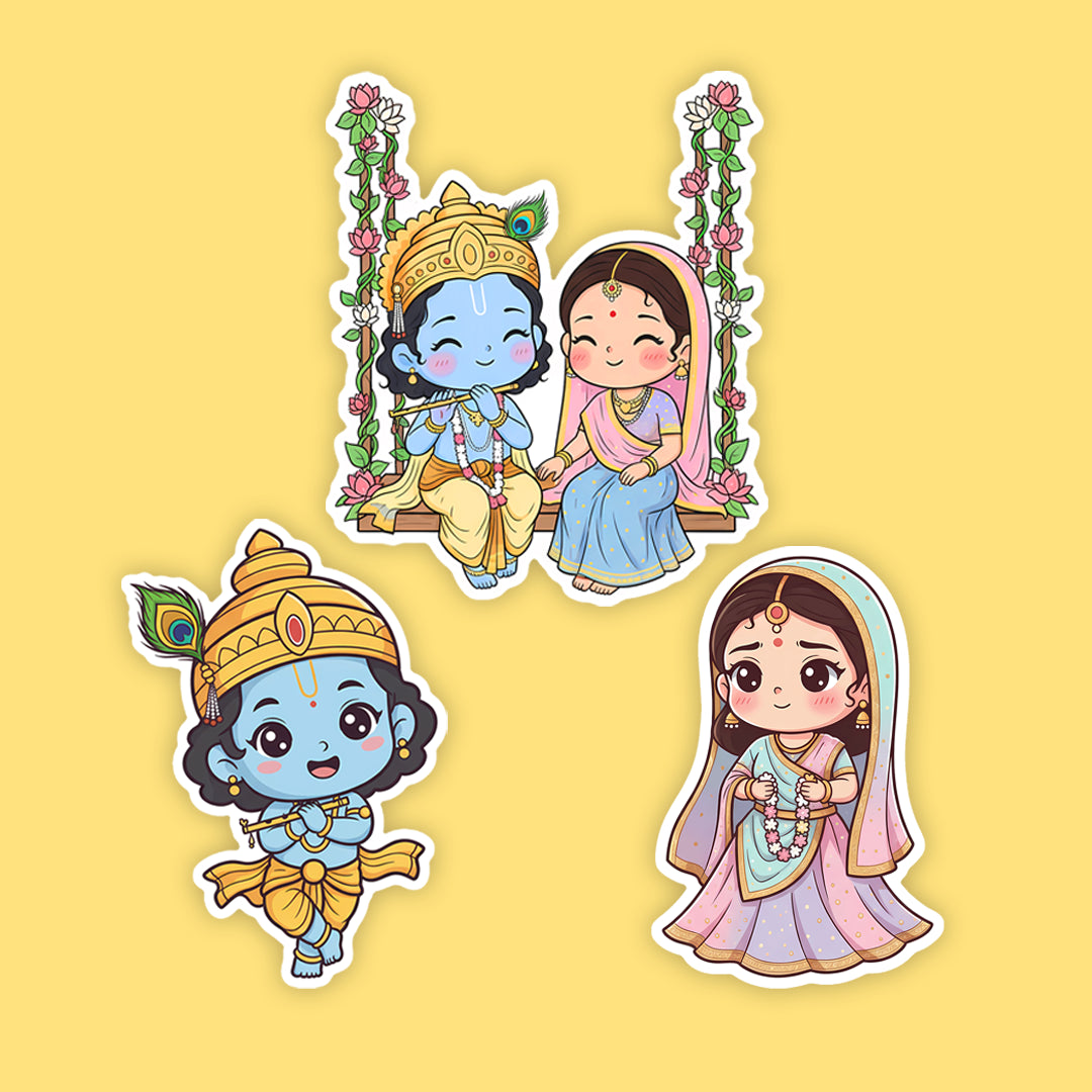 RadhaKrishna Stickers #01 | Stickerized | 5 Stickers
