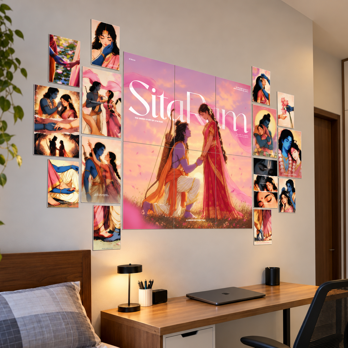 Ram Sita Timeless Devotion Wall Setup Ramayanam 20 Piece A3 A4 A5 Mix Pack
