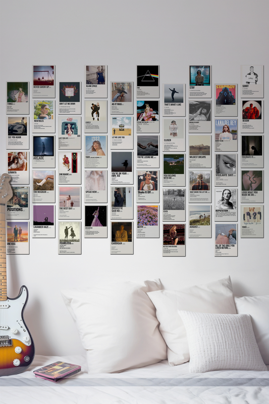 50 Epic Aesthetic Music Card Collage Set
