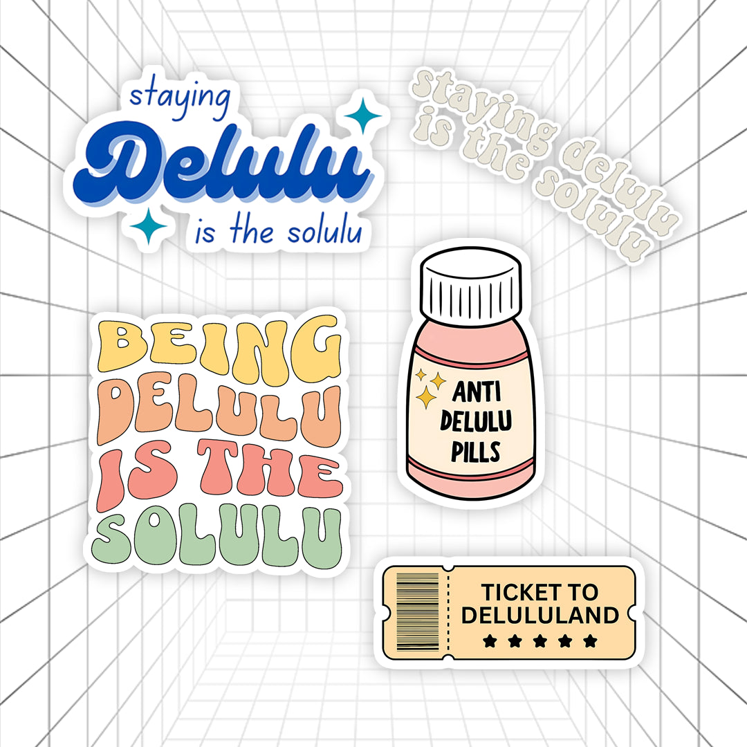 Delulu Aesthetic Stickers #01 | Stickerized | 5 Stickers