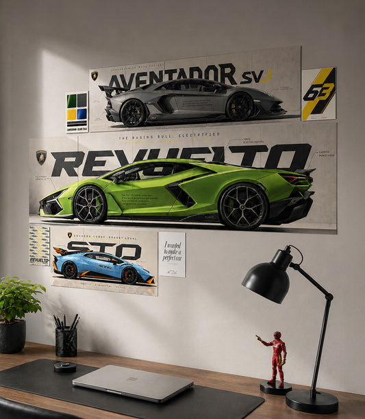 Perfect Lamborghini Wall Setup | 17 Piece A4 A3 & A5 Mix Pack