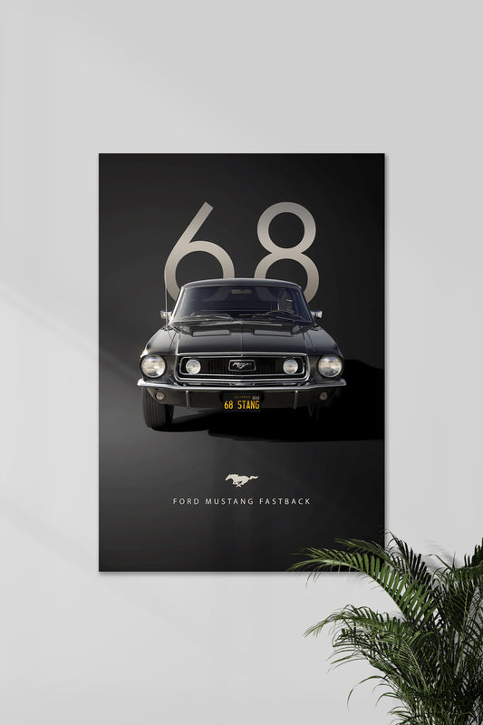 FORD MUSTANG FASTBACK 1968 | VINTAGE CAR #2 | CAR POSTERS