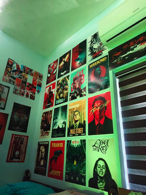 Customer photo - movie and music bedroom wall