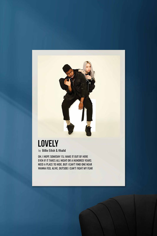 Lovely x Billie Eilish & Khalid | Music Card | Music Artist Poster