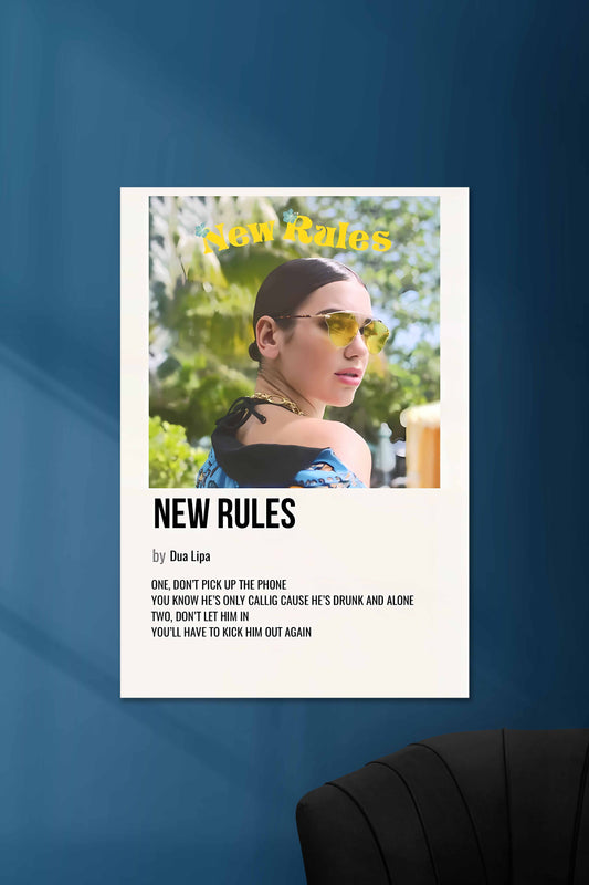 New Rules x Dua Lipa | Music Card | Music Artist Poster