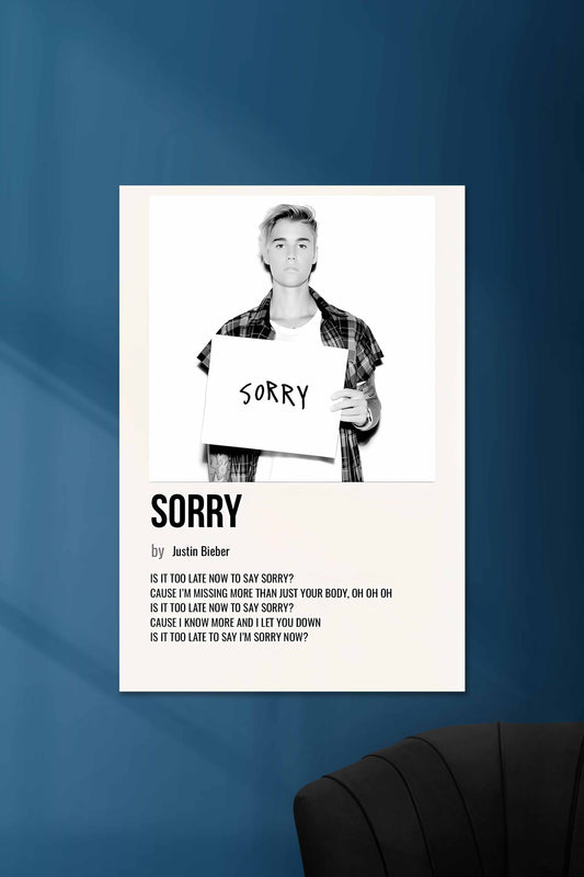 Sorry x Justin Bieber | Music Card | Music Artist Poster