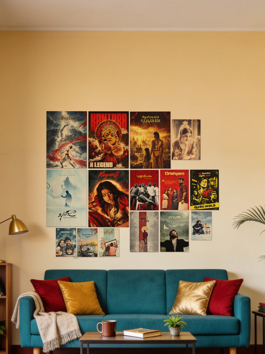 South Indian Cult Classics wall setup pack in a real room, view 1