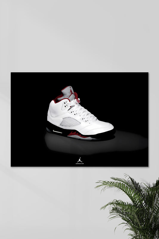 Air Jordan 5 Youth 3Y White | RETRO #07 | NIKE | Shoe Poster