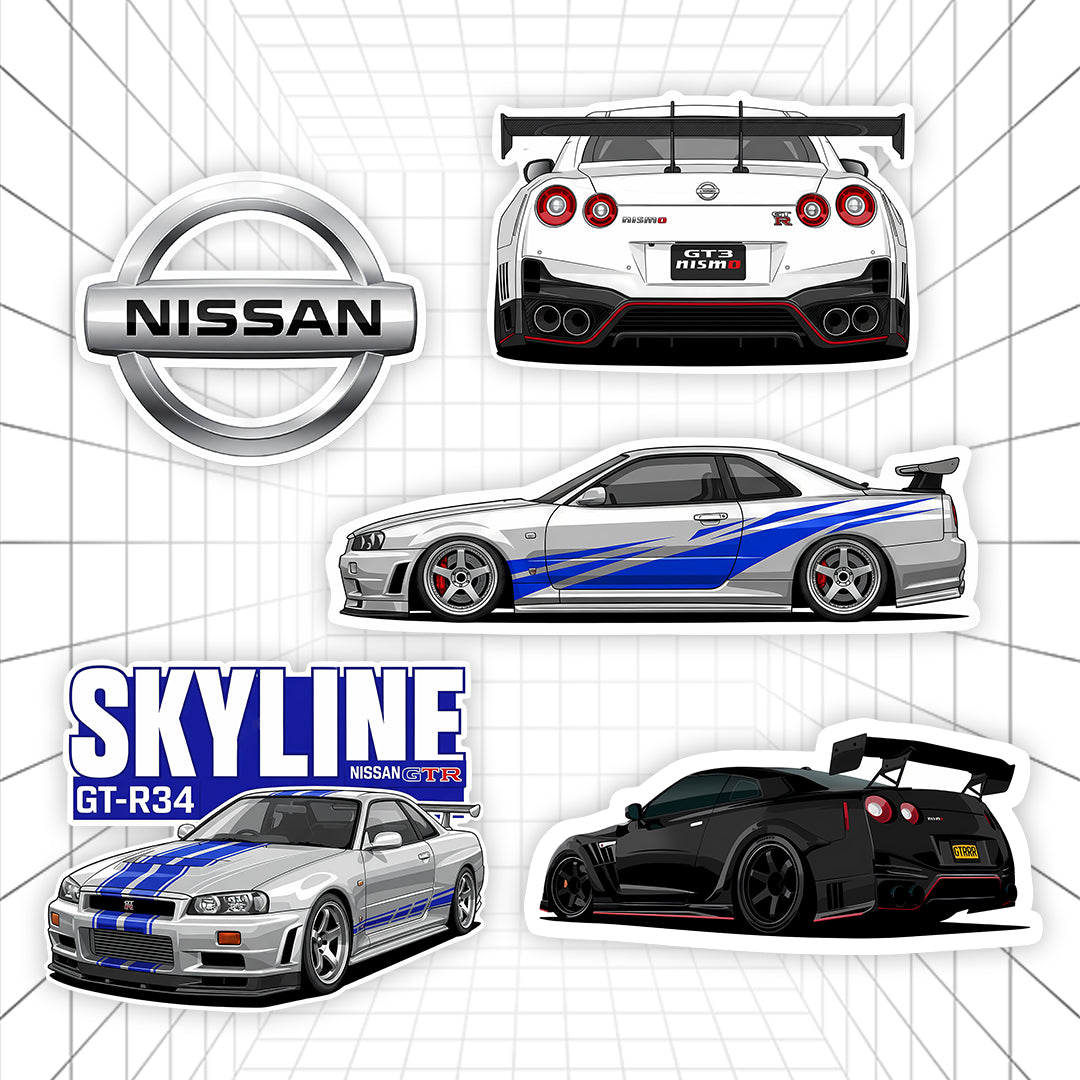 Nissan Car Stickers #01 | Stickerized | 5 Stickers