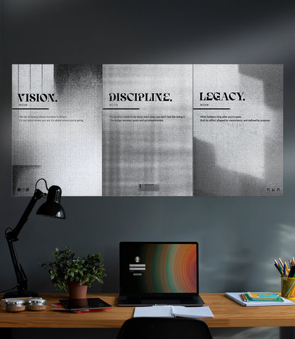 VISION x DISCIPLINE x LEGACY | GYM | Motivational Set | 3 Piece Set