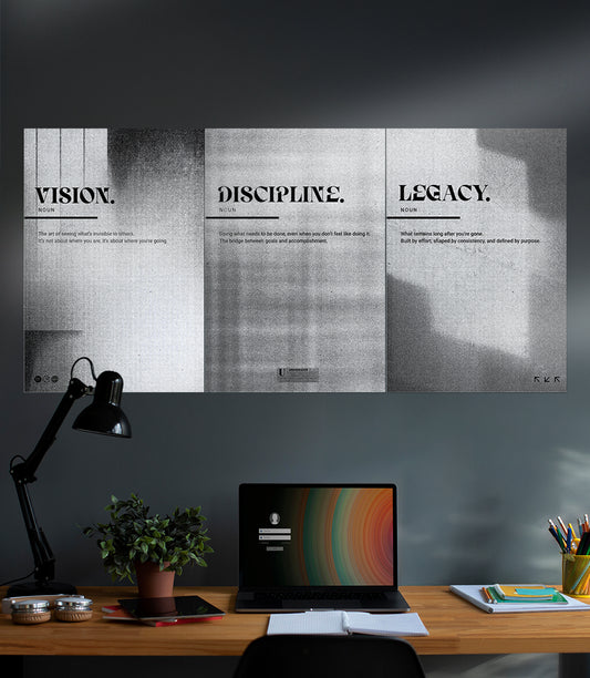 VISION x DISCIPLINE x LEGACY | GYM | Motivational Set | 3 Piece Set
