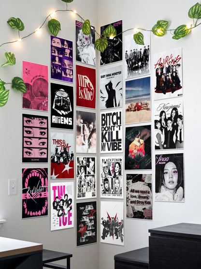 Idol Energy | K Pop Music | 24 A4 Wall Setup Pack