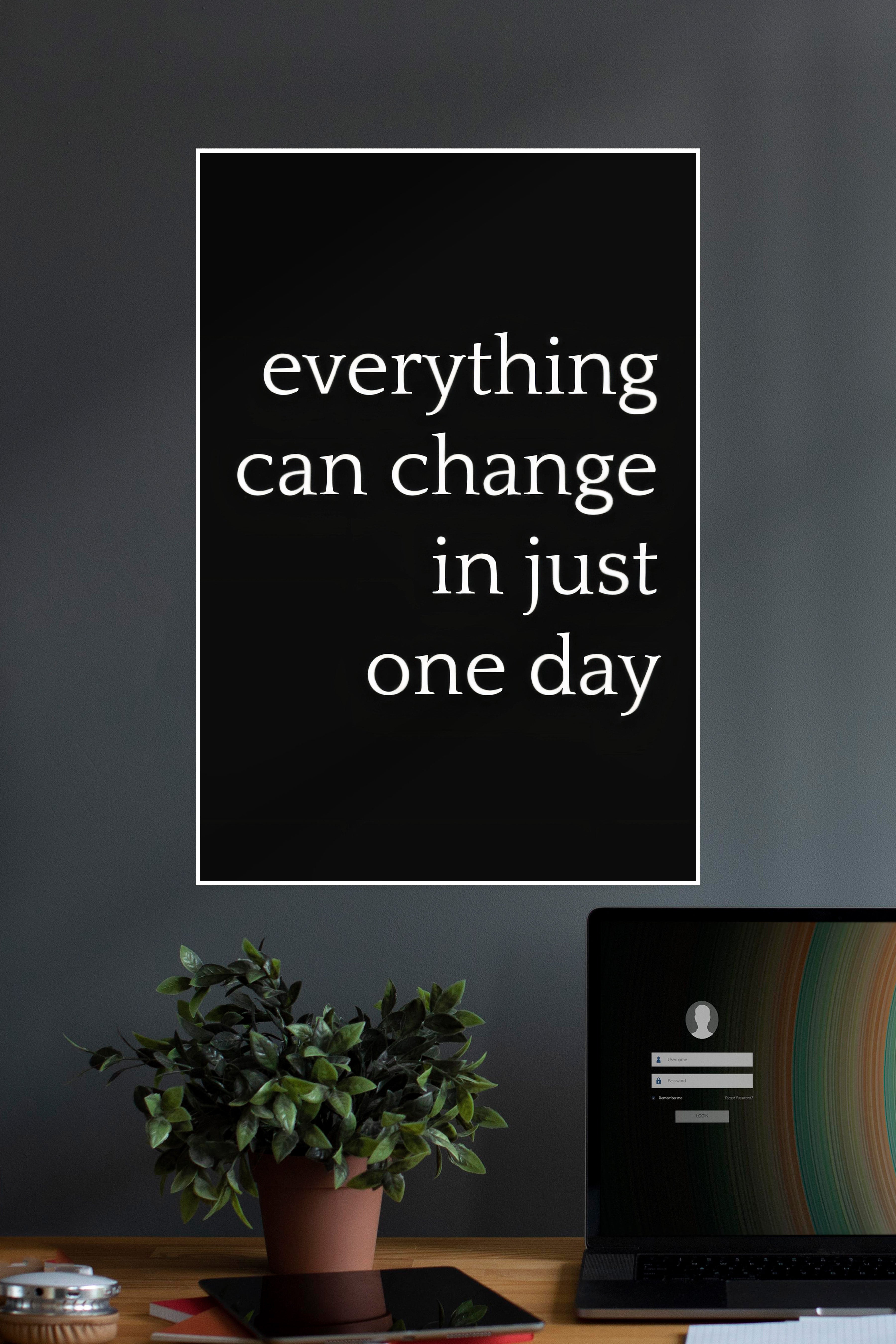 Everything Can Change In Just One Day | Quotes | Motivational Poster ...