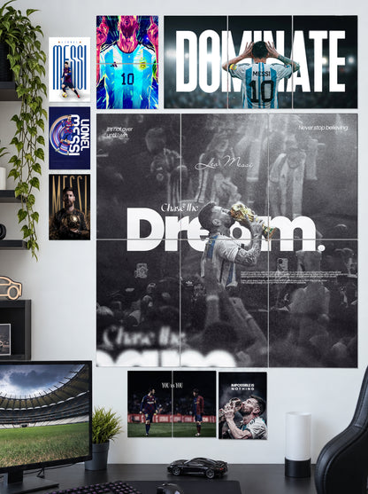 Lionel Messi Legacy | Premium Wall Setup Pack | 8 Design A3 A4 A5 Mix Pack