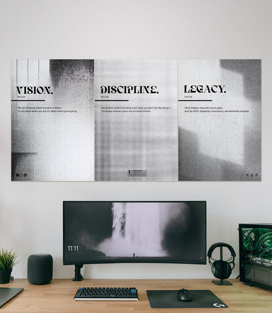 VISION x DISCIPLINE x LEGACY | GYM | Motivational Set | 3 Piece Set