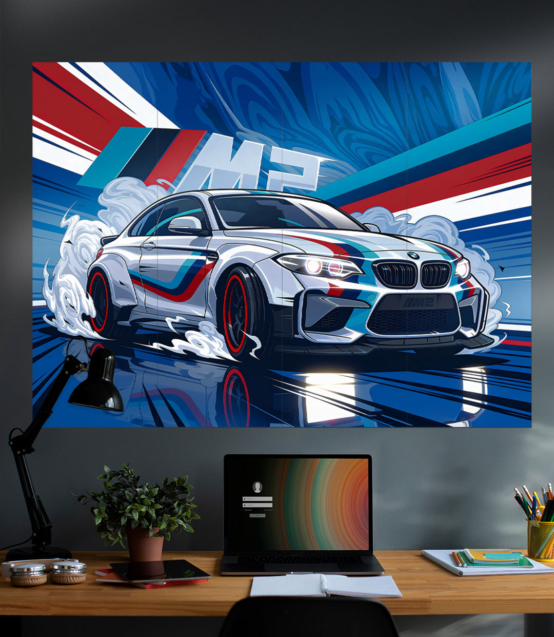BMW M2 | VECTOR STYLE CARS | 8 Panel Split Wall Set — view 4