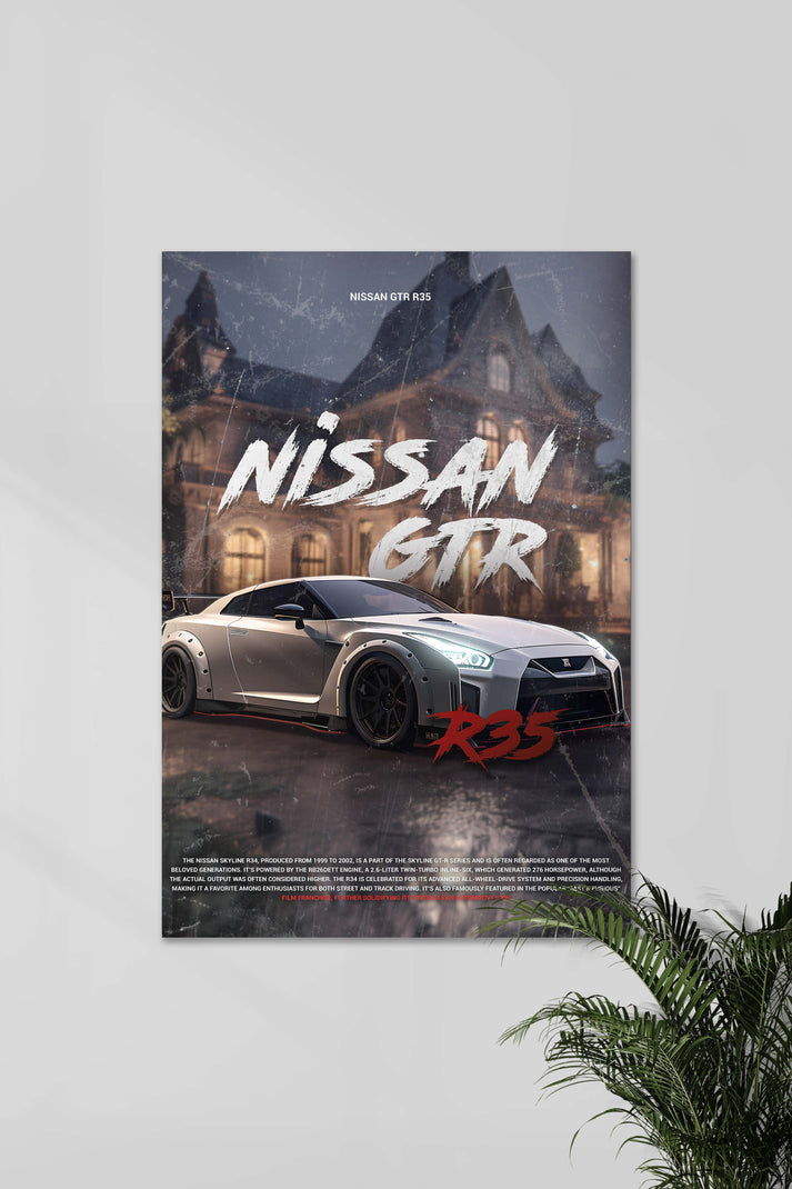 WHITE NISSAN GTR R35 | CONCEPT CARS #04 | CAR POSTERS – Posterized