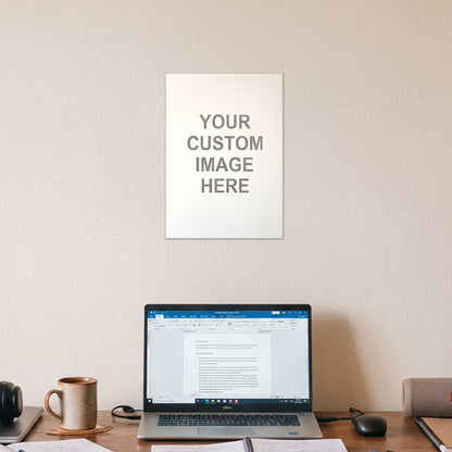 1 A4 poster on a wall above a desk