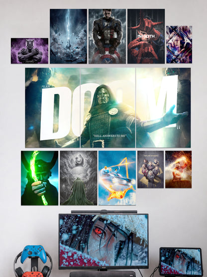 Multiverse Legends  | Premium Wall Setup Pack | 11 Design A4 A3 Mix Pack
