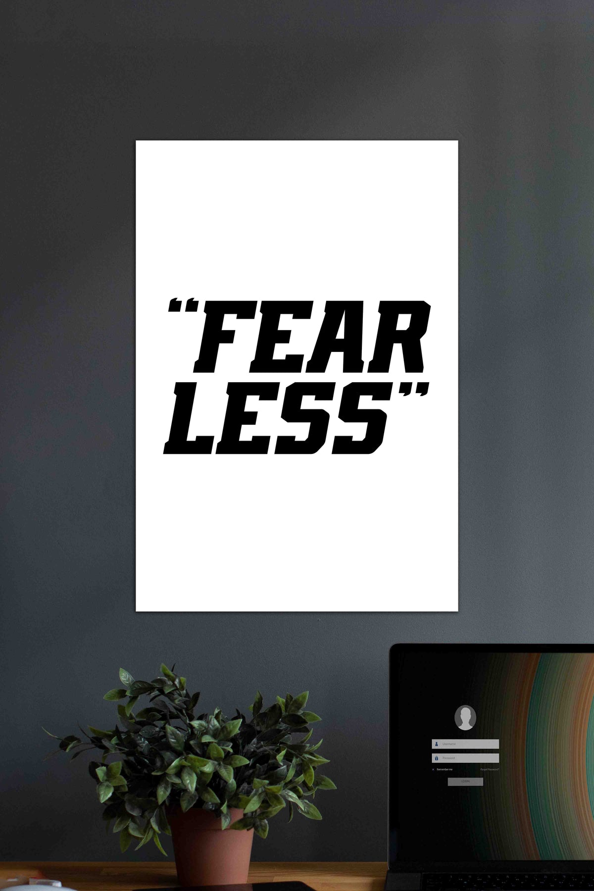 FEARLESS | Motivational Gym Quotes Poster - A4