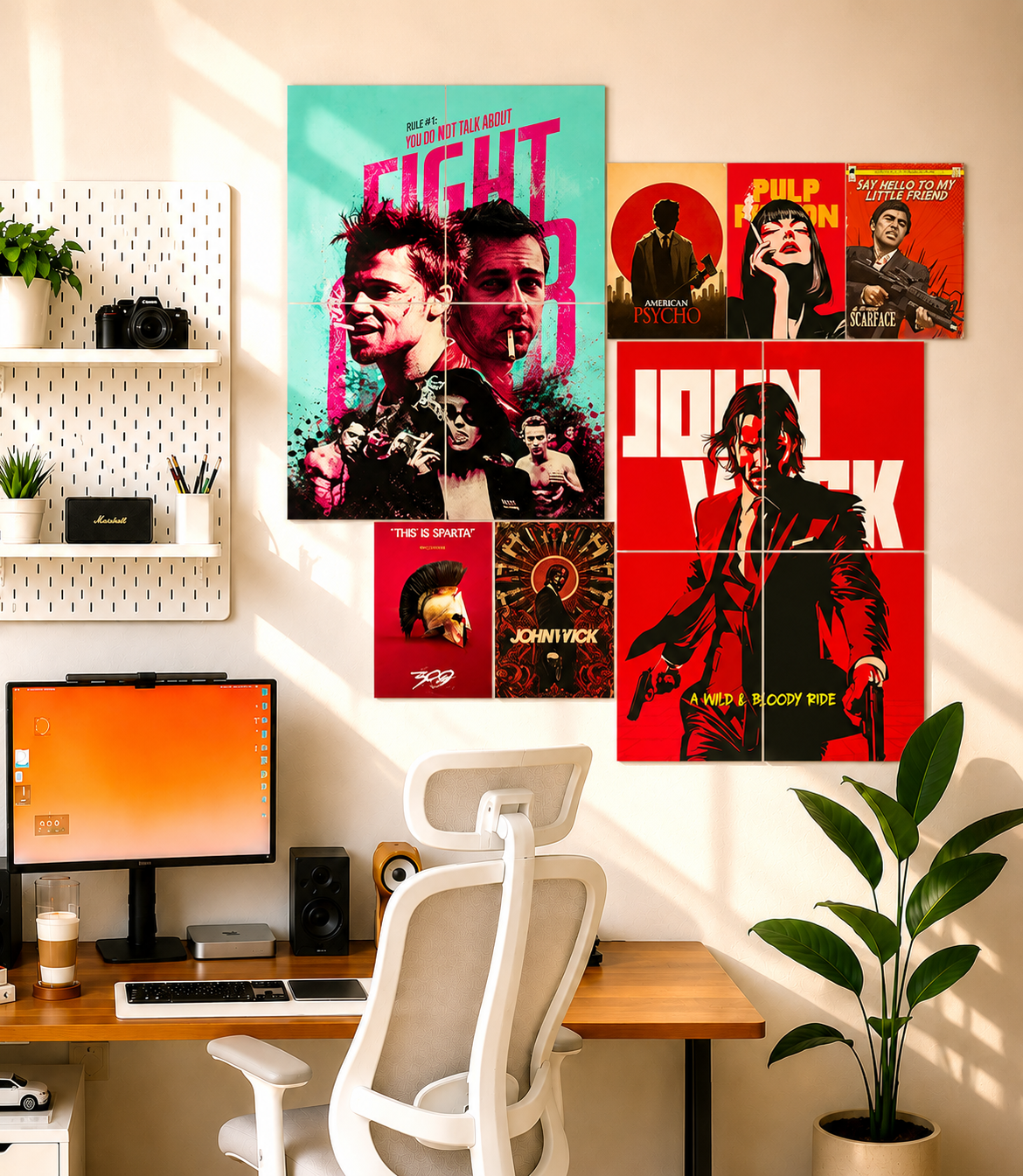 Cinema Wall Bundle Setup combo (2x4pcs split sets & 5xA4 Prints)