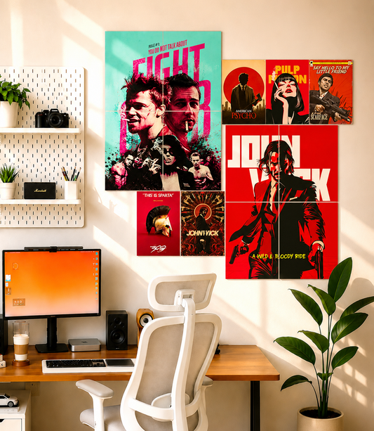 Cinema Wall Bundle Setup combo (2x4pcs split sets & 5xA4 Prints)