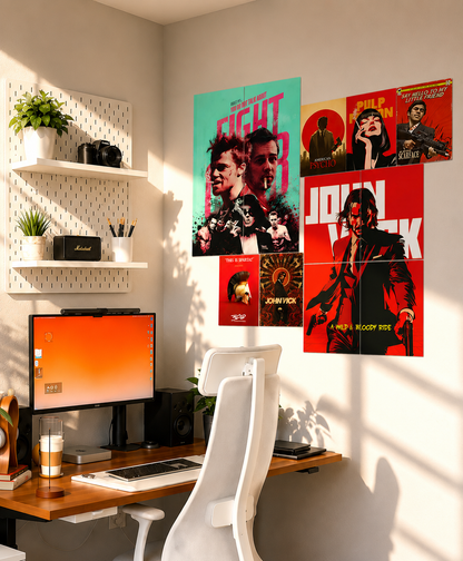 Cinema Wall Bundle Setup combo (2x4pcs split sets & 5xA4 Prints)