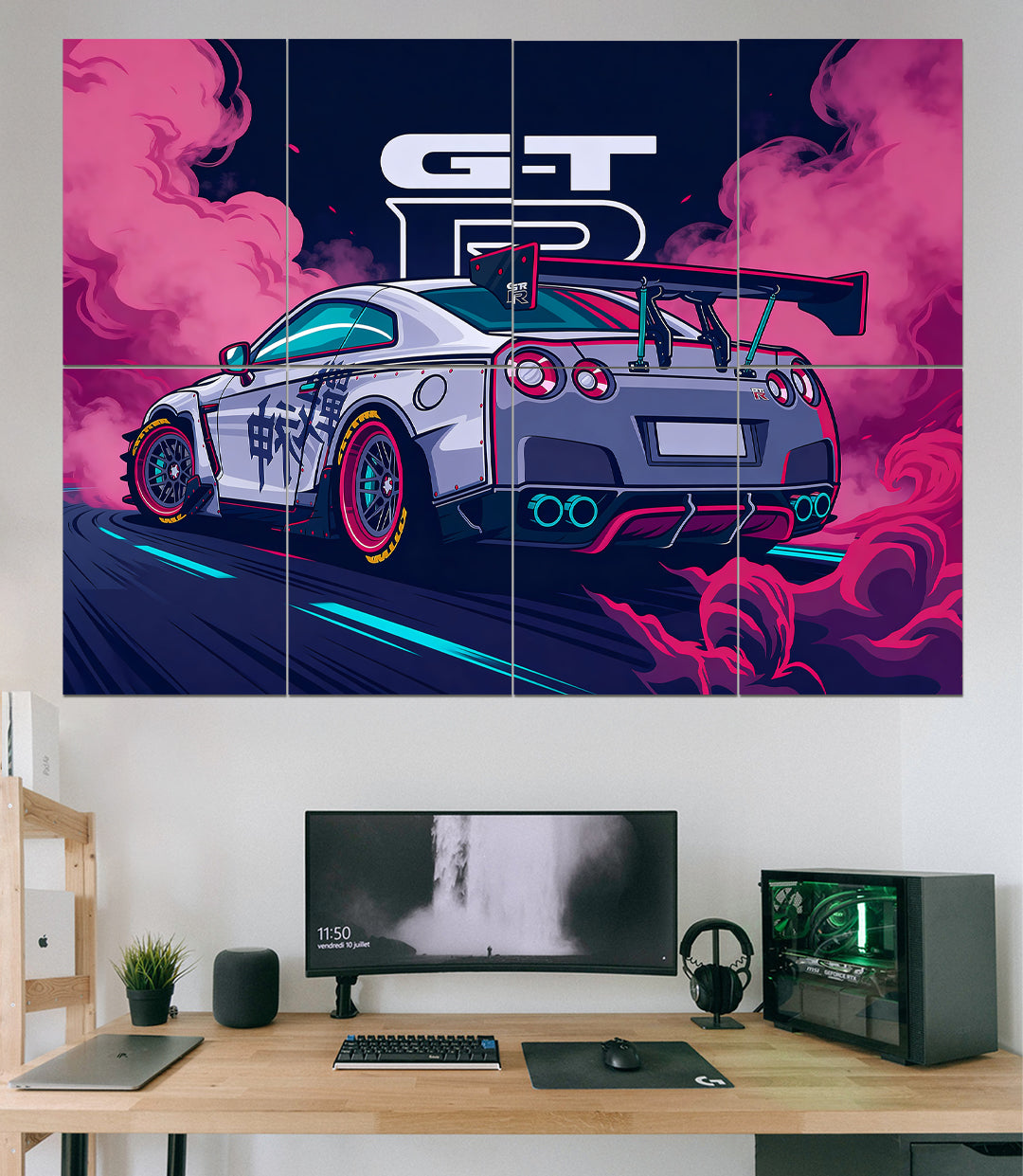 GTR | VECTOR STYLE CARS #01 | 8 Panel Split Wall Set — view 2