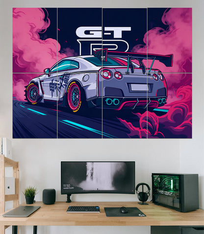 GTR | VECTOR STYLE CARS #01 | 8 Panel Split Wall Set