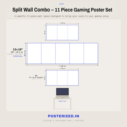 M416 Legendary Weapon Split Panel Set | Gaming Wall Combo