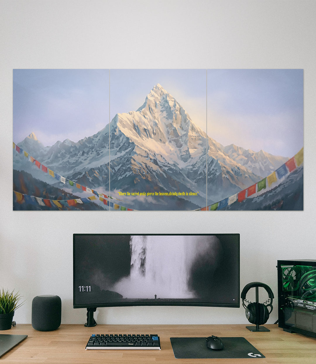 Himalayan Serenity Machhapuchhre | Artistic Painting Effect | 3 Piece Set - A4