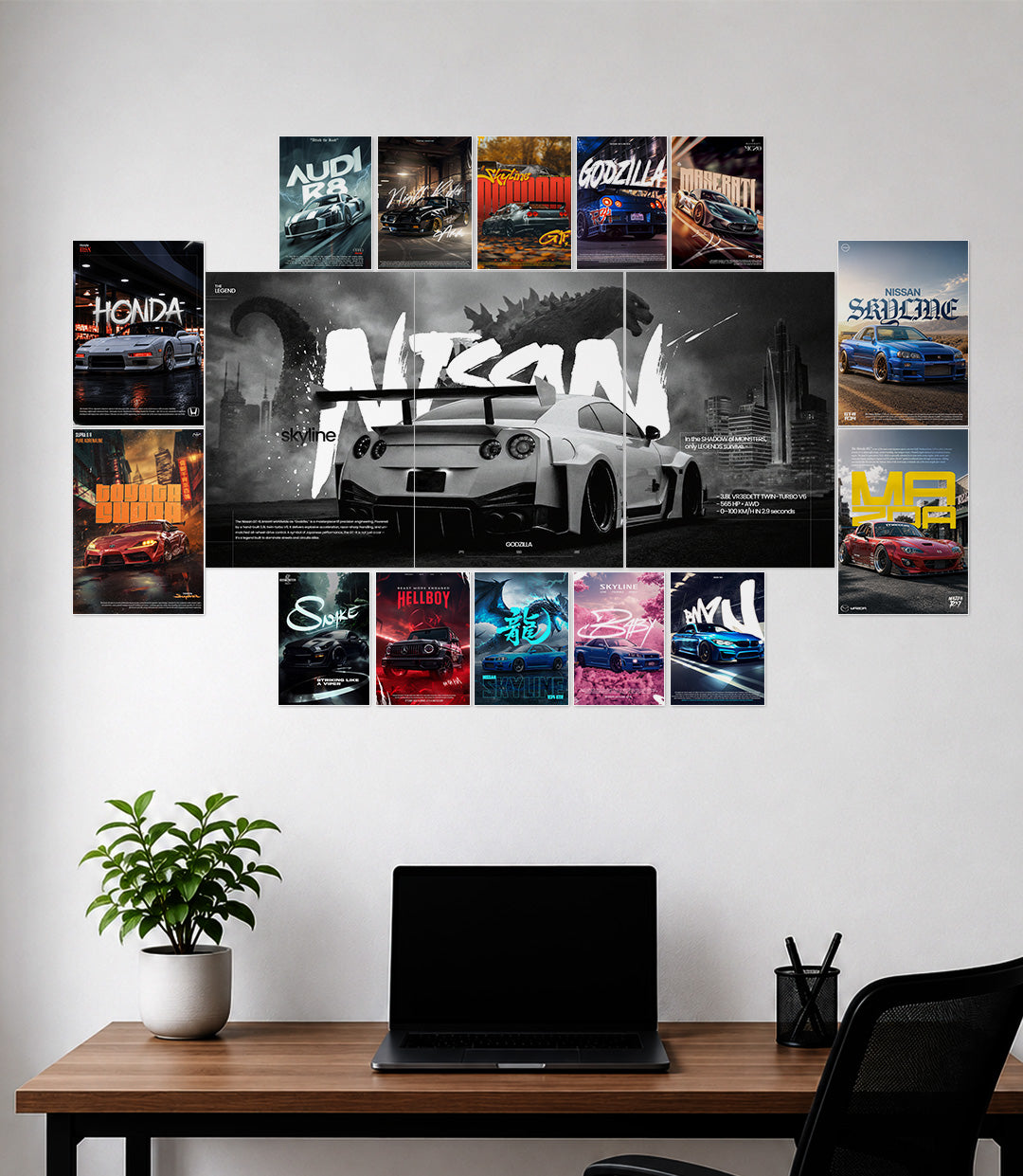 Epic JDM Cars Wall Set | Nissan Combo | 13x19 Split A4 A5 Combo Pack 15 Pieces