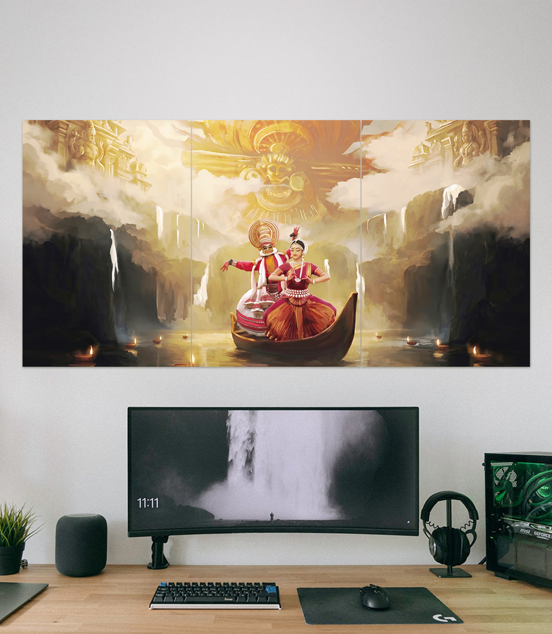 Kerala | Kathakali | Traditional Art Wal | 3 Piece Set - A4