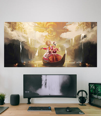 Kerala | Kathakali | Traditional Art Wal | 3 Piece Set