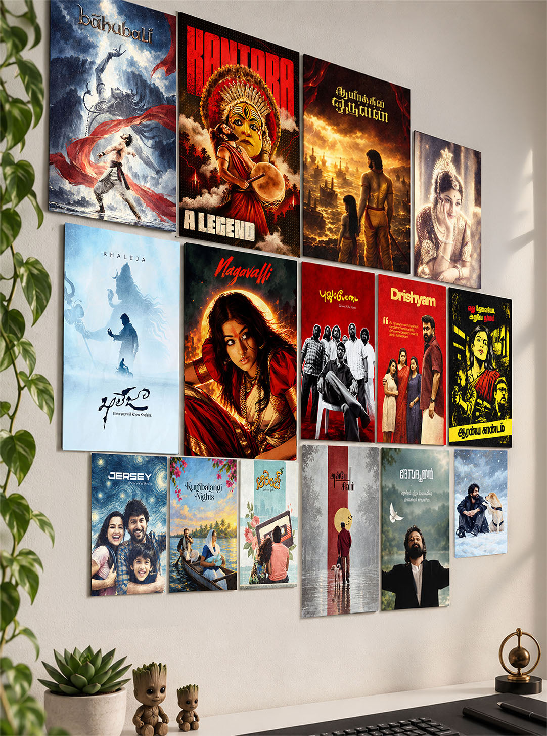 South Indian Cult Classics | Premium Wall Setup Pack | 15 Piece A3 A4 A5 Mix Pack