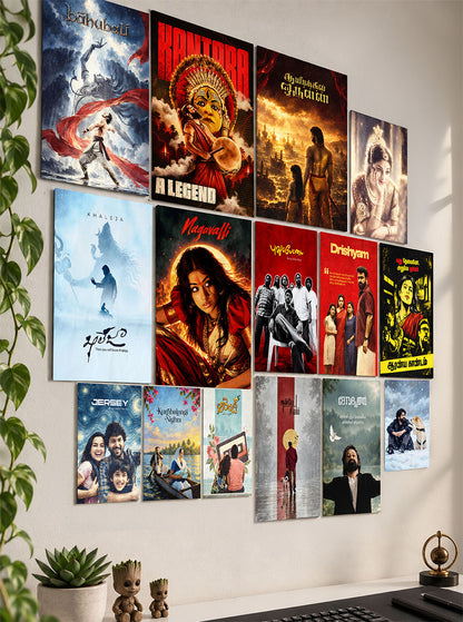 South Indian Cult Classics | Premium Wall Setup Pack | 15 Piece A3 A4 A5 Mix Pack
