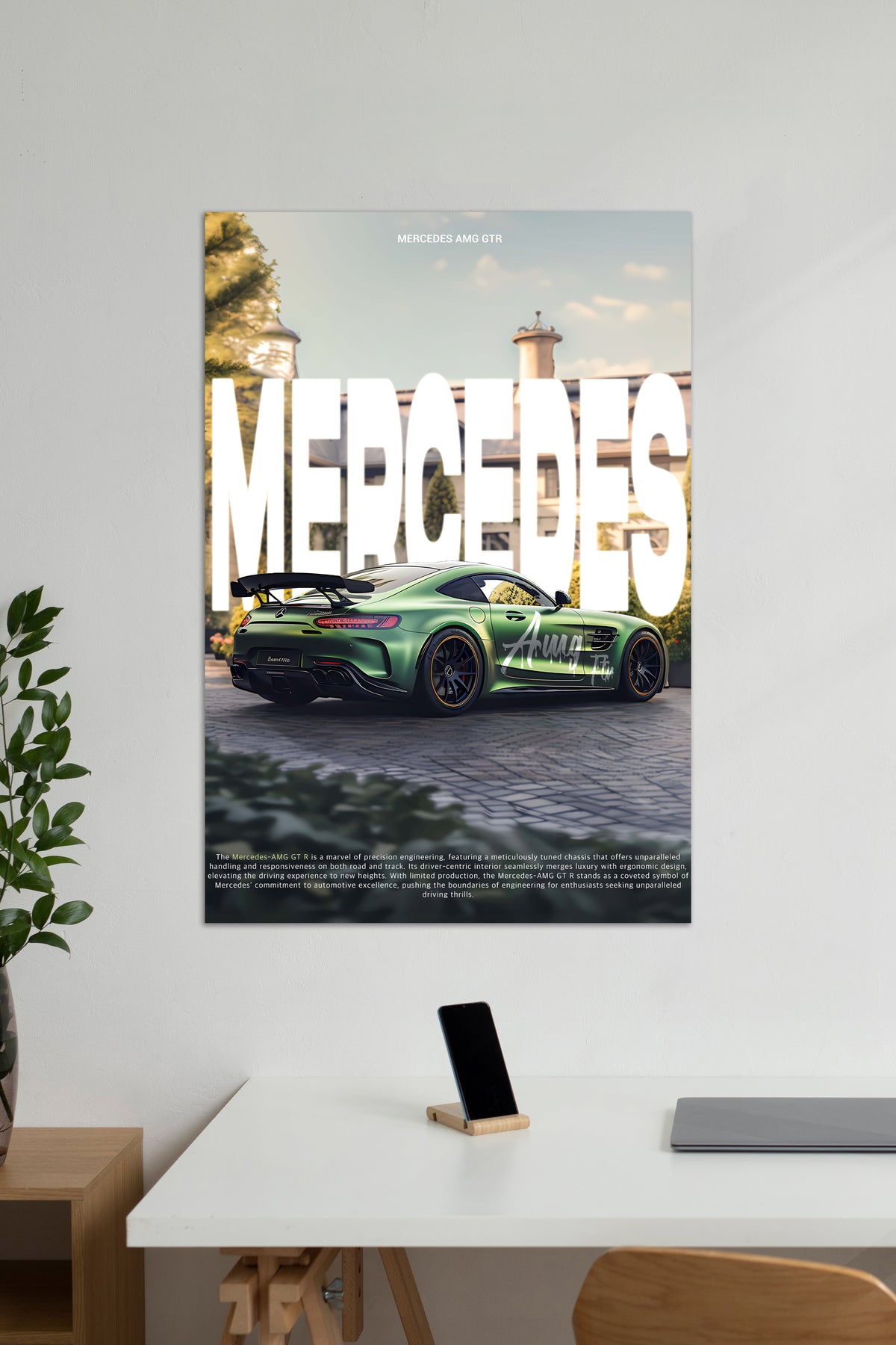 MERCEDES AMG GTR GREEN | CONCEPT CARS #04 | CAR POSTERS - A4