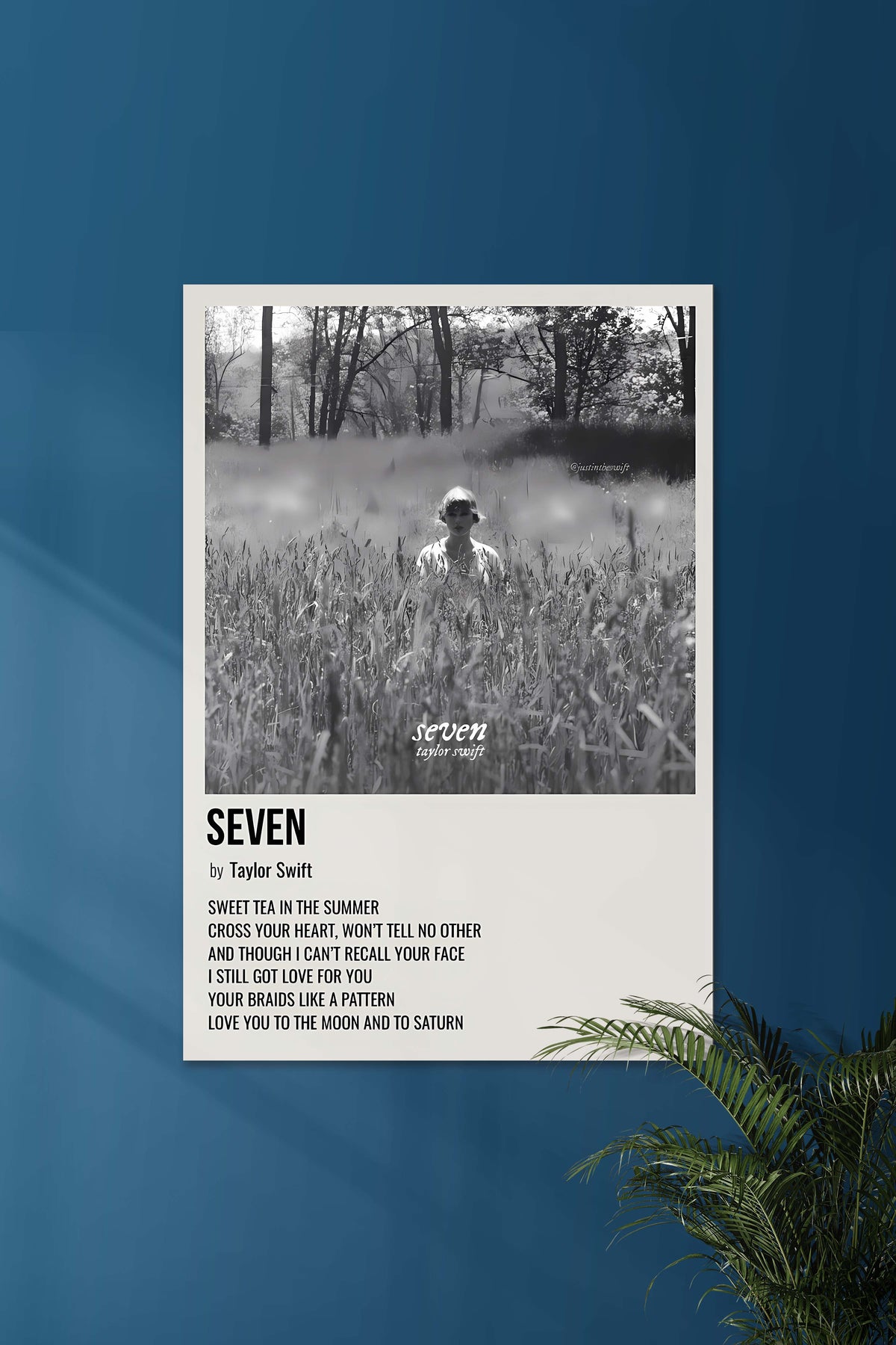 Seven x Taylor Swift | Music Card | Music Artist Poster - A4