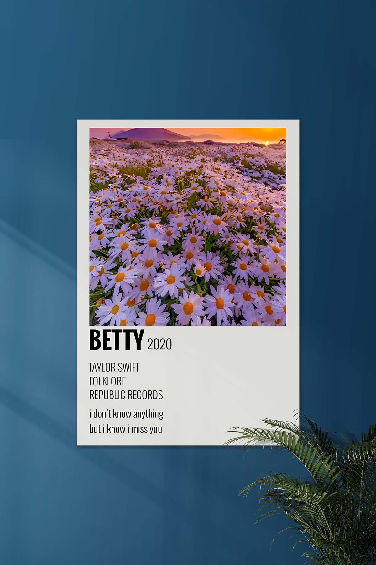 Betty x Taylor Swift | Music Card | Music Artist Poster - A4