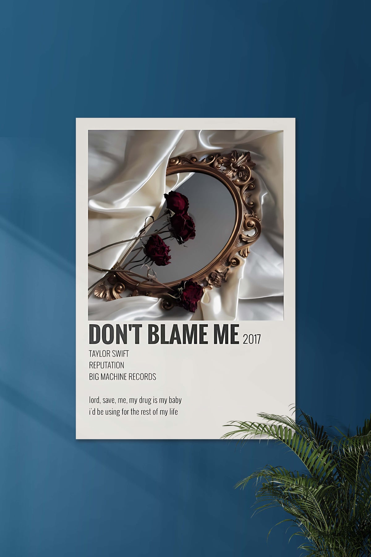 Don't Blame Me x Taylor Swift | Music Card | Music Artist Poster - A4