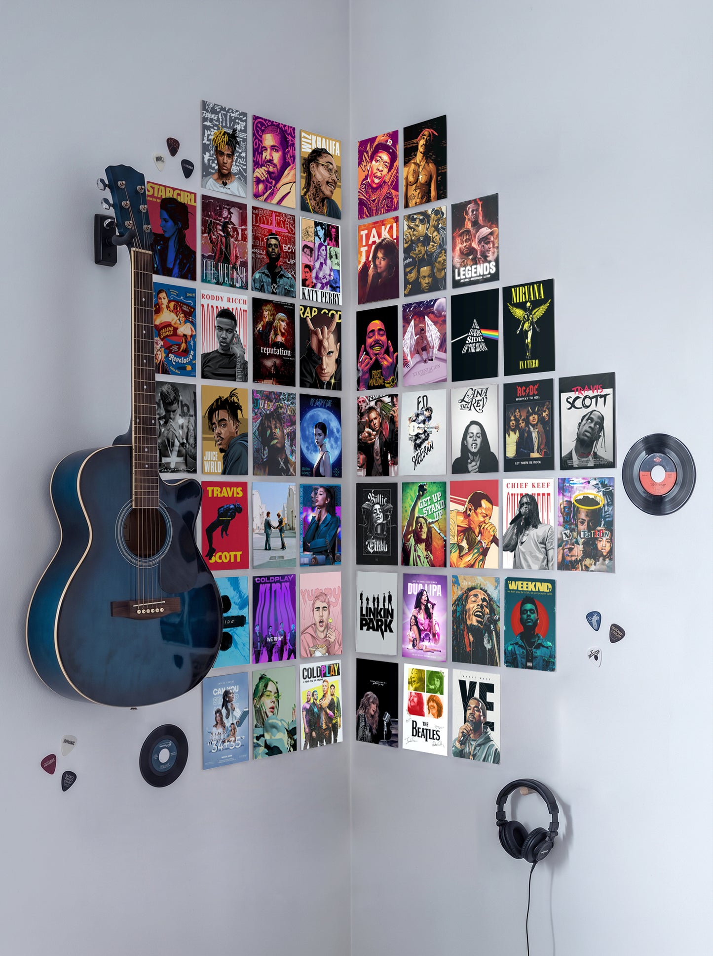50 Epic Music Collage Set | Wall Setup Pack
