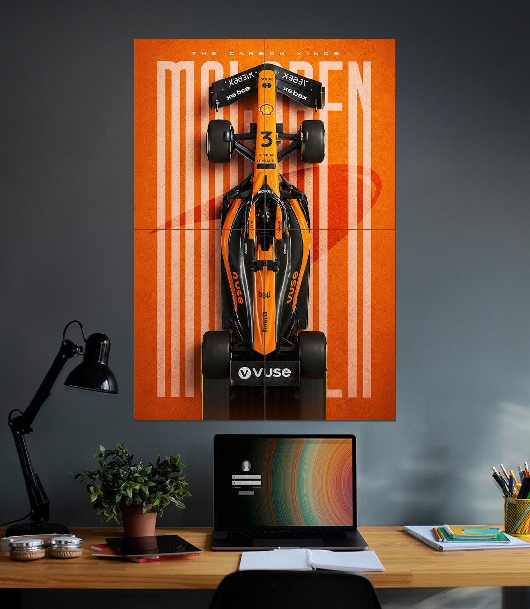 McLaren MCL38 | The Carbon Kings | Formula 1 Wall Art | 4 Piece Set - A4